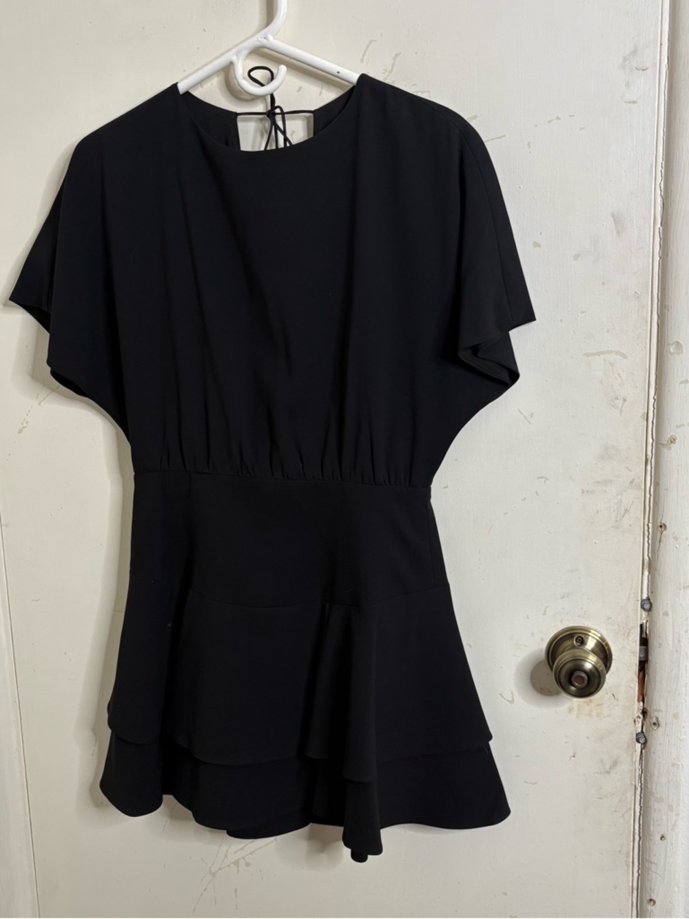 Alice + Olivia Black Mini Dress with Layered Ruffle Skirt - Picture 12 of 14